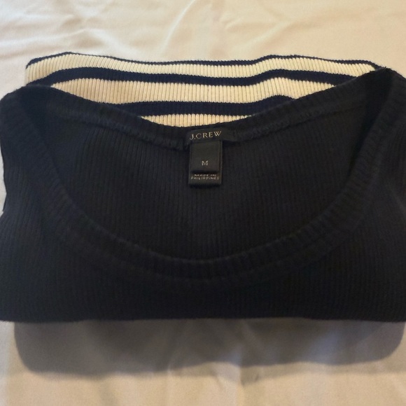 J.Crew Navy Blue & Cream Striped Sweater - M - NWOT - Picture 11 of 12